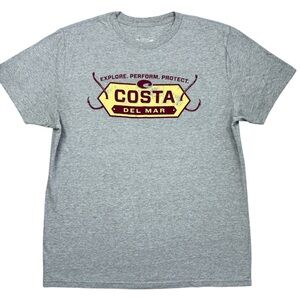 Costa Del Mar Sunglasses Outdoors Fishing Logo Graphic Gray Men’s t-shirt size L